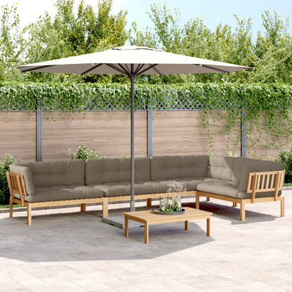vidaXL Ensemble de canapé de jardin 5 pièces en palettes avec coussins bois d'acacia