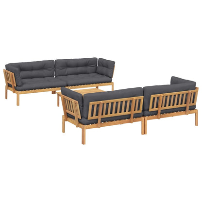 vidaXL Ensemble de canapé de jardin 5 pièces en palettes avec coussins bois d'acacia