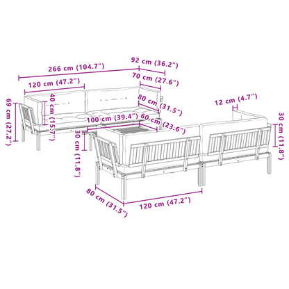 vidaXL Ensemble de canapé de jardin 5 pièces en palettes avec coussins bois d'acacia