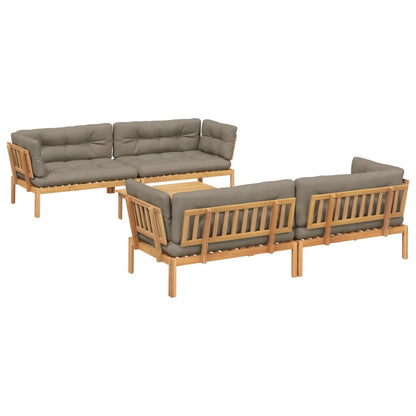 vidaXL Ensemble de canapé de jardin 5 pièces en palettes avec coussins bois d'acacia