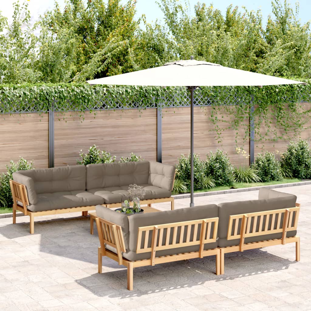 vidaXL Ensemble de canapé de jardin 5 pièces en palettes avec coussins bois d'acacia
