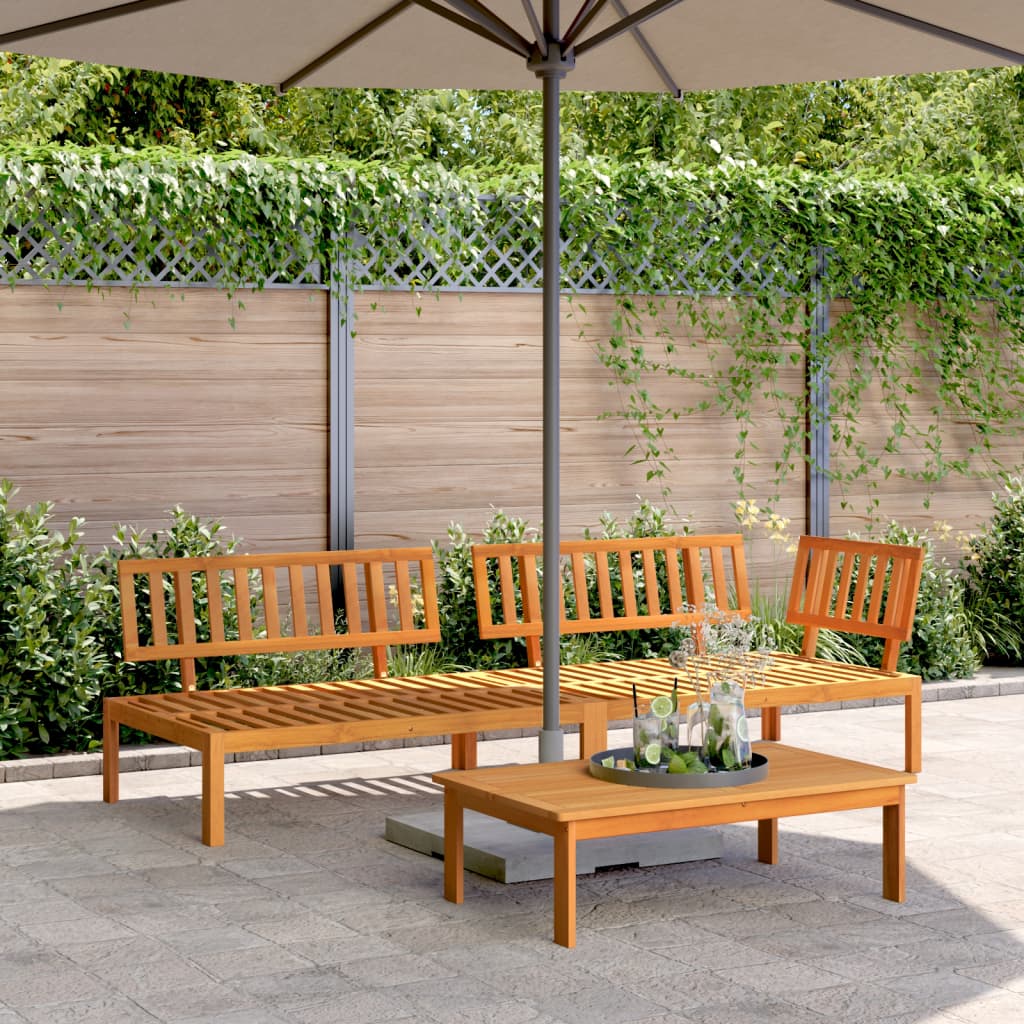 vidaXL Ensemble de canapés de jardin 3 pièces en palettes Bois d'acacia massif