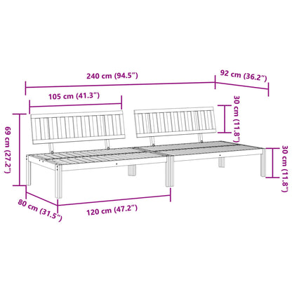 vidaXL Canapés centraux de jardin en palettes 2 pcs Bois d'acacia massif