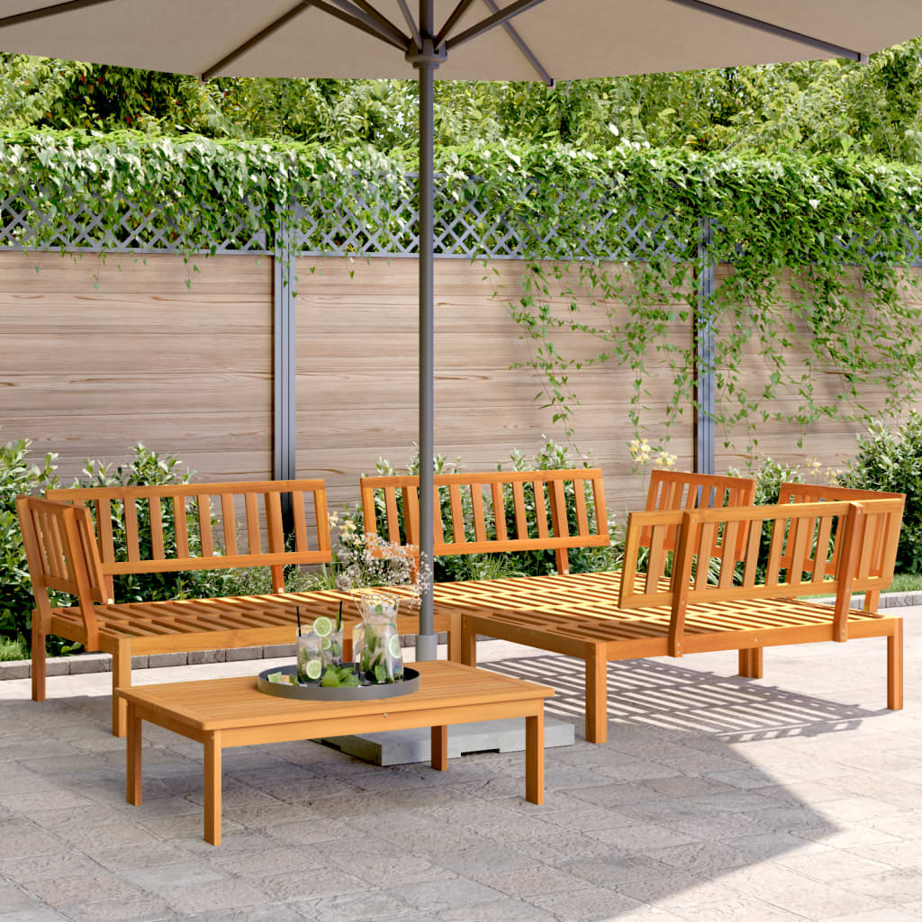 vidaXL Ensemble de canapés de jardin 4 pièces en palettes bois d'acacia massif