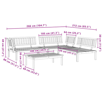 vidaXL Ensemble de canapés de jardin 4 pièces en palettes bois d'acacia massif