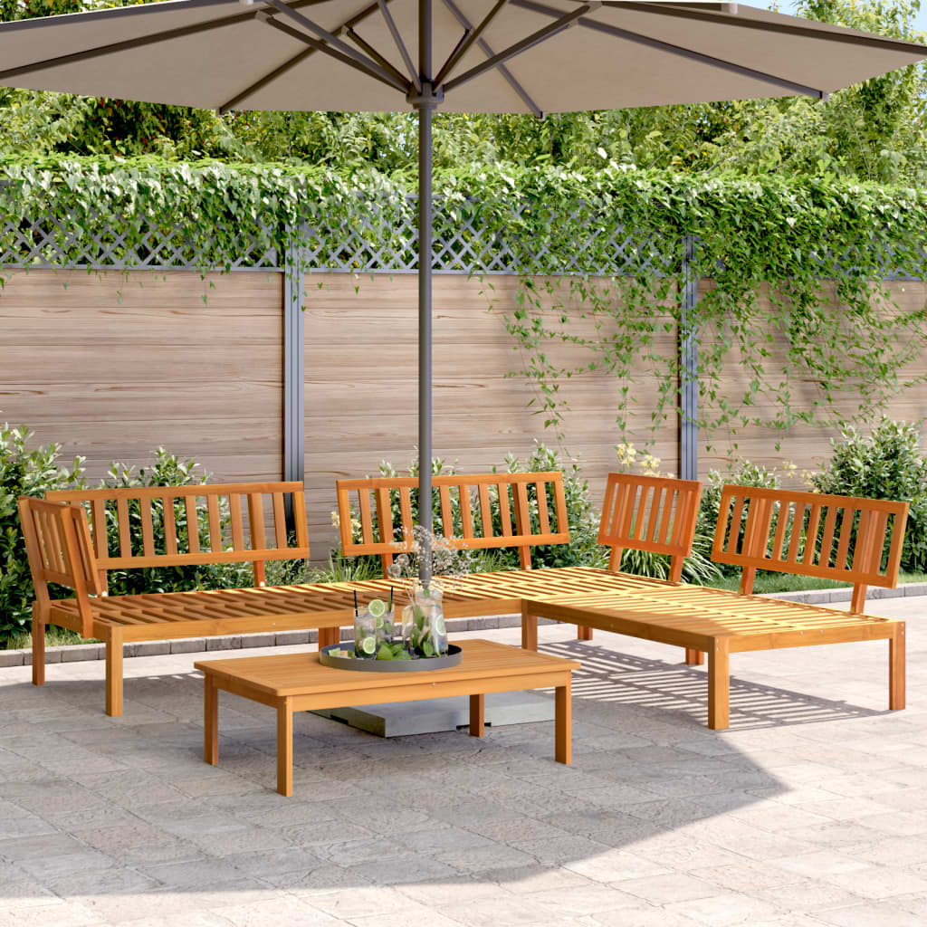 vidaXL Ensemble de canapés de jardin 4 pièces en palettes bois d'acacia massif