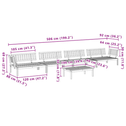 vidaXL Ensemble de canapé de jardin 5 pièces en bois de palette d'acacia massif