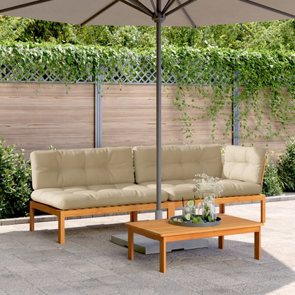 vidaXL Ensemble de canapés de jardin 3 pcs avec coussins en bois d'acacia