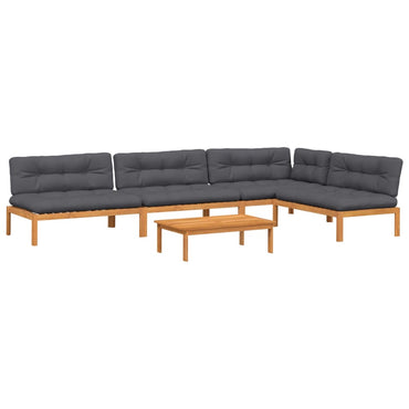 vidaXL Ensemble de canapé de jardin 5 pièces en palettes avec coussins bois d'acacia