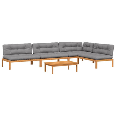 vidaXL Ensemble de canapé de jardin 5 pièces en palettes avec coussins bois d'acacia