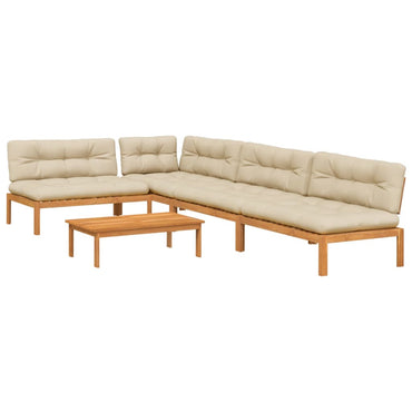 vidaXL Ensemble de canapé de jardin 5 pièces en palettes avec coussins bois d'acacia