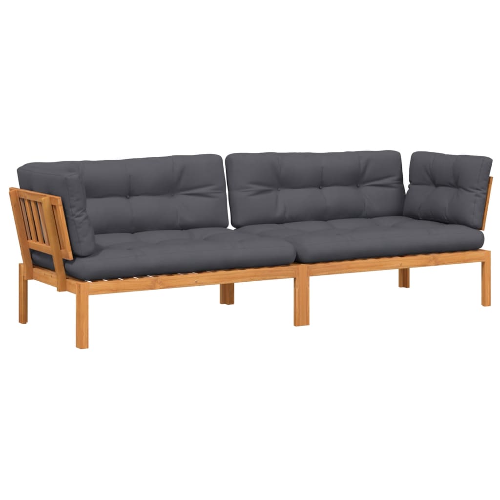 vidaXL Garten-Ecksofas aus Paletten mit Kissen 2 Stk Massivholz Akazie