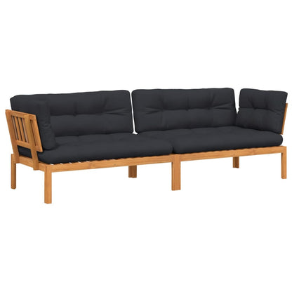 vidaXL Garten-Ecksofas aus Paletten mit Kissen 2 Stk Massivholz Akazie