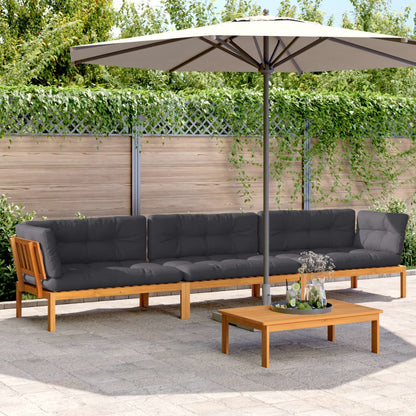 vidaXL Ensemble de canapé de jardin 4 pcs en palettes avec coussins bois d'acacia