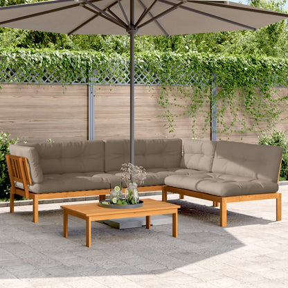 vidaXL Salon de jardin 4 pièces en palettes avec coussins Bois d'acacia