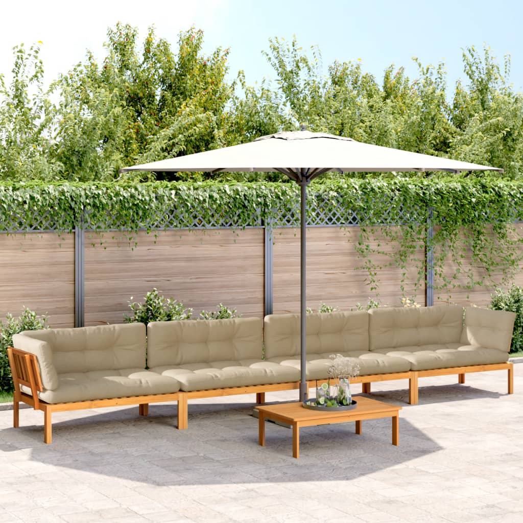 vidaXL Ensemble de canapé de jardin 5 pièces en palettes avec coussins bois d'acacia