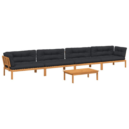 vidaXL Ensemble de canapé de jardin 5 pièces en palettes avec coussins bois d'acacia
