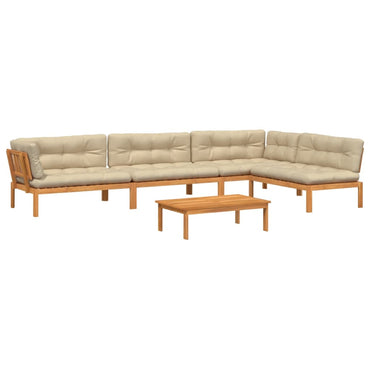 vidaXL Ensemble de canapé de jardin 5 pièces en palettes avec coussins bois d'acacia