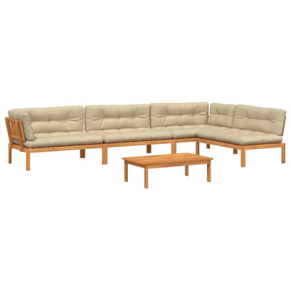 vidaXL Ensemble de canapé de jardin 5 pièces en palettes avec coussins bois d'acacia