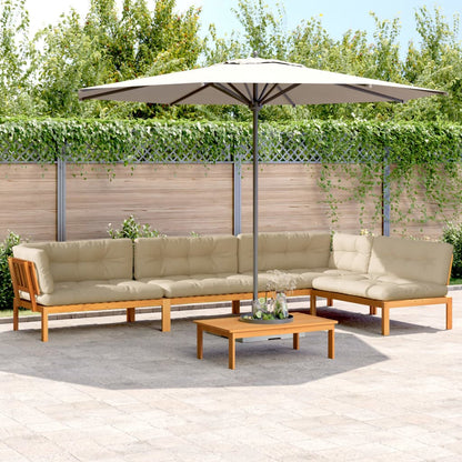 vidaXL Ensemble de canapé de jardin 5 pièces en palettes avec coussins bois d'acacia