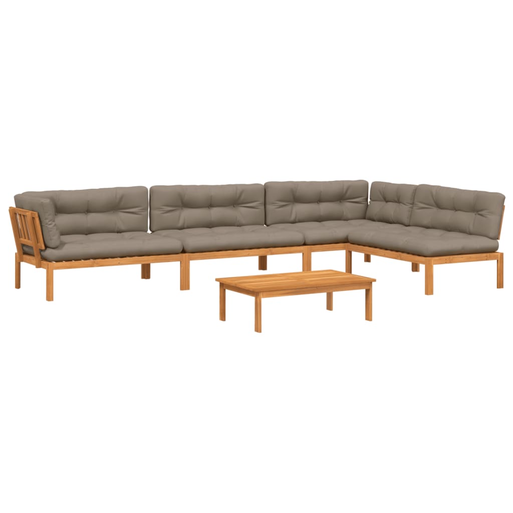 vidaXL Ensemble de canapé de jardin 5 pièces en palettes avec coussins bois d'acacia