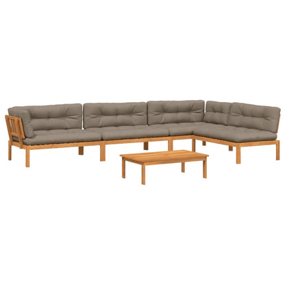 vidaXL Ensemble de canapé de jardin 5 pièces en palettes avec coussins bois d'acacia