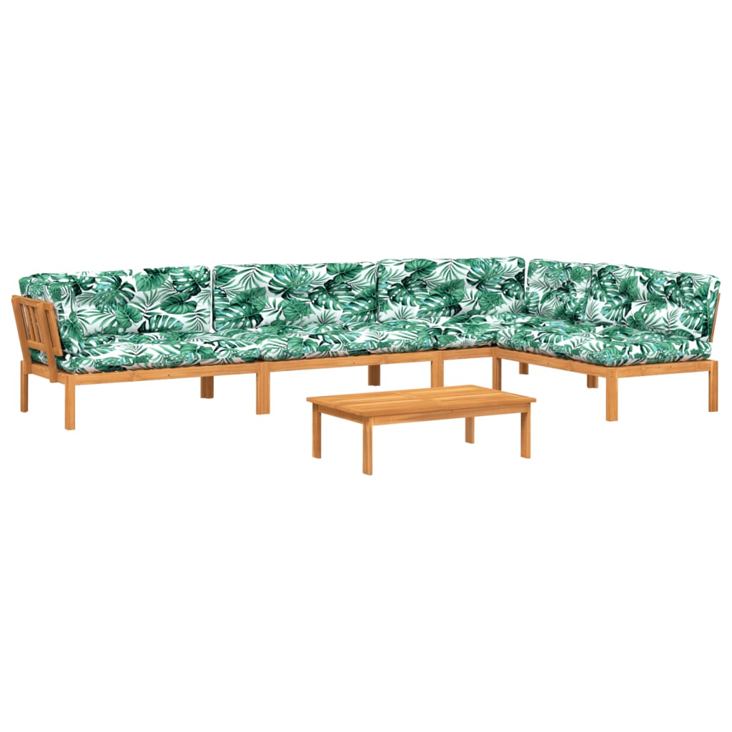 vidaXL Ensemble de canapé de jardin 5 pièces en palettes avec coussins bois d'acacia