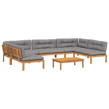 vidaXL Salon de jardin 6 pièces en palettes avec coussins en bois d'acacia
