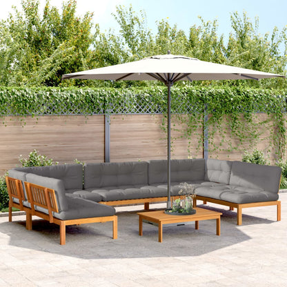 vidaXL Salon de jardin 6 pièces en palettes avec coussins en bois d'acacia