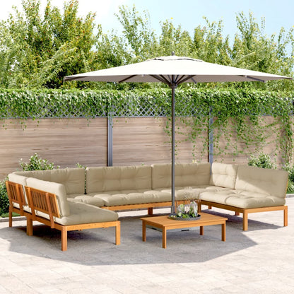 vidaXL 6-tlg. Garten-Sofagarnitur aus Paletten mit Kissen Akazienholz