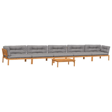 vidaXL Salon de jardin 6 pièces en palettes avec coussins Bois d'acacia