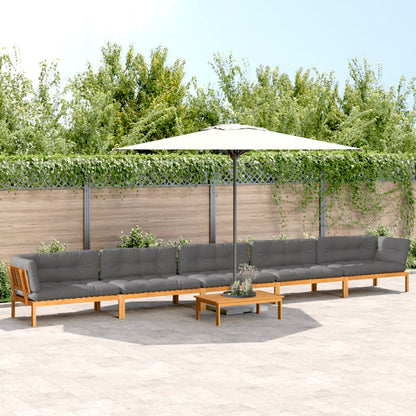 vidaXL Salon de jardin 6 pièces en palettes avec coussins Bois d'acacia