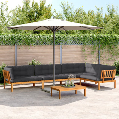 vidaXL Ensemble de canapé de jardin 5 pièces en palettes avec coussins bois d'acacia