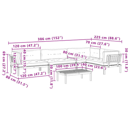 vidaXL 5-tlg. Garten-Sofagarnitur aus Paletten mit Kissen Akazienholz