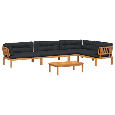 vidaXL Ensemble de canapé de jardin 5 pièces en palettes avec coussins bois d'acacia