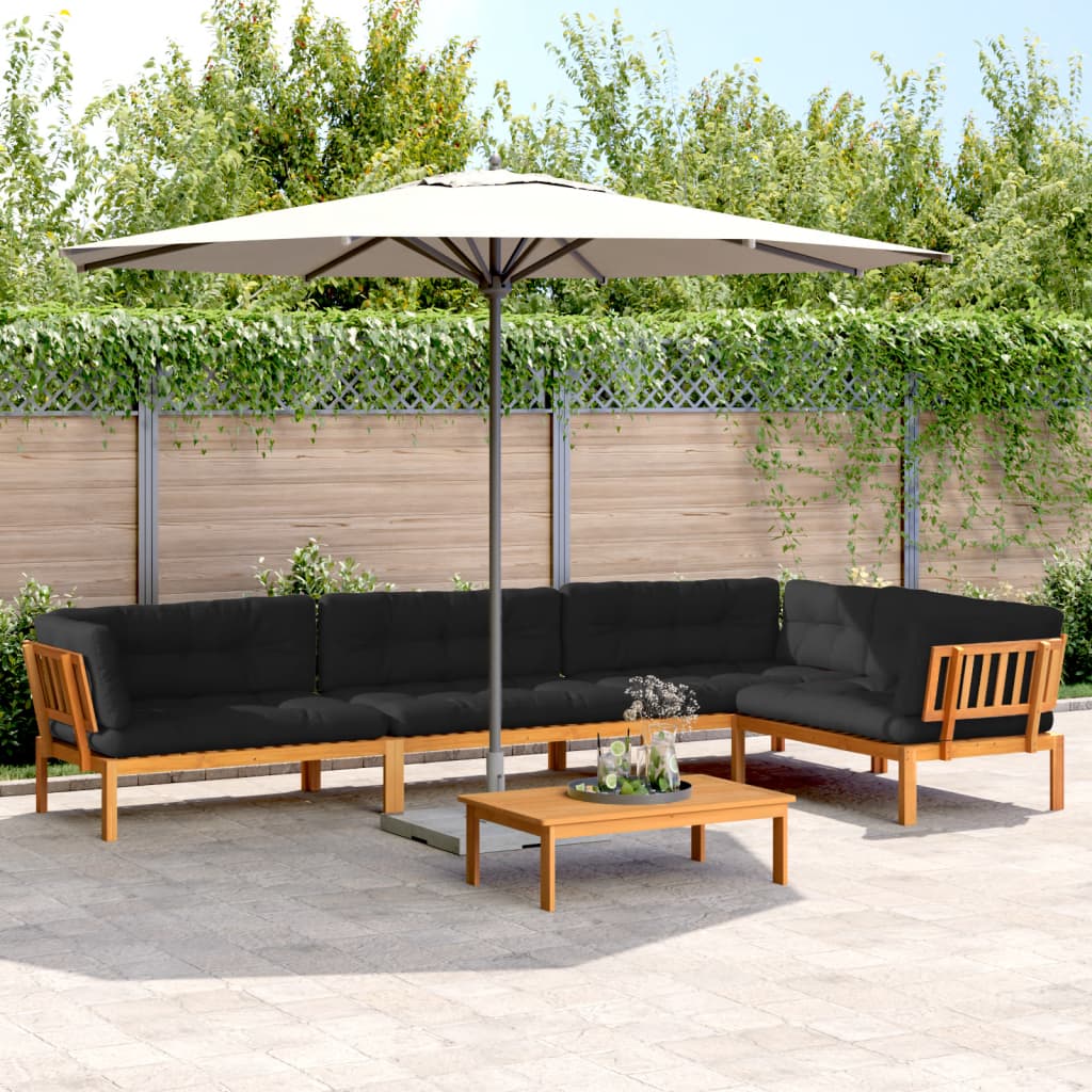 vidaXL Ensemble de canapé de jardin 5 pièces en palettes avec coussins bois d'acacia