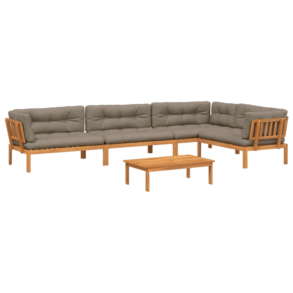 vidaXL Ensemble de canapé de jardin 5 pièces en palettes avec coussins bois d'acacia