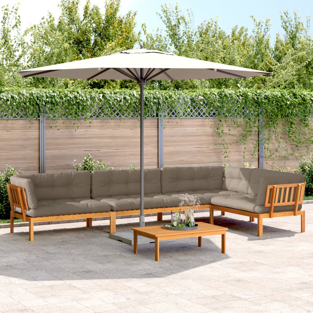 vidaXL Ensemble de canapé de jardin 5 pièces en palettes avec coussins bois d'acacia