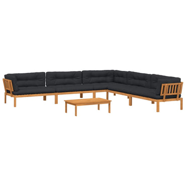vidaXL Salon de jardin 6 pièces en palettes avec coussins Bois d'acacia