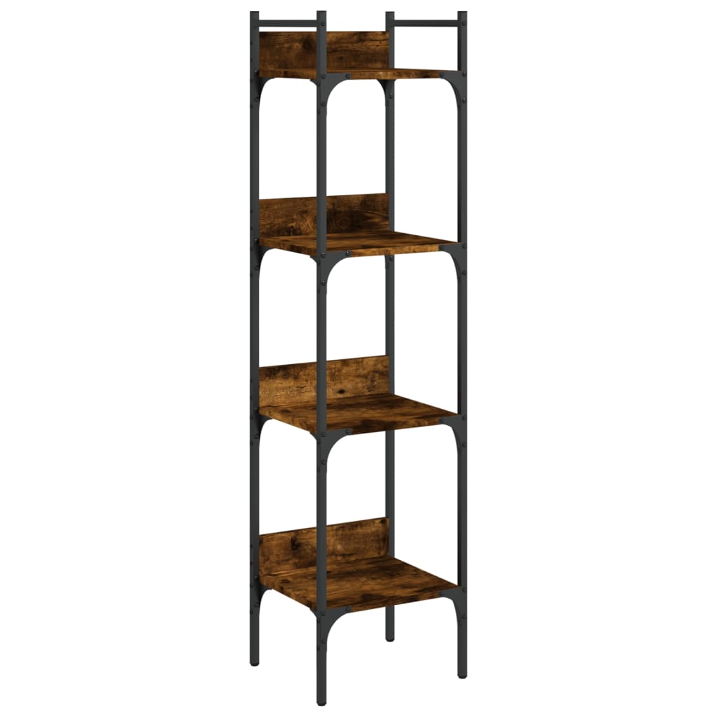 vidaXL Bücherregal 4 Böden Räuchereiche 35x30x138,5 cm Holzwerkstoff