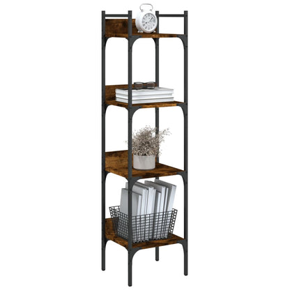 vidaXL Bücherregal 4 Böden Räuchereiche 35x30x138,5 cm Holzwerkstoff