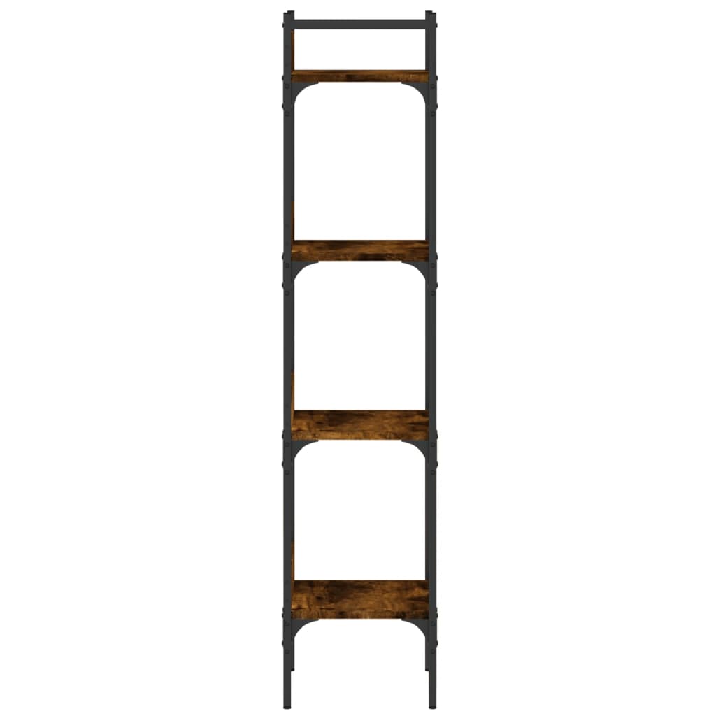 vidaXL Bücherregal 4 Böden Räuchereiche 35x30x138,5 cm Holzwerkstoff