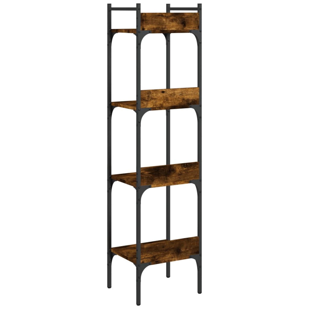 vidaXL Bücherregal 4 Böden Räuchereiche 35x30x138,5 cm Holzwerkstoff