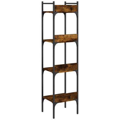 vidaXL Bücherregal 4 Böden Räuchereiche 35x30x138,5 cm Holzwerkstoff