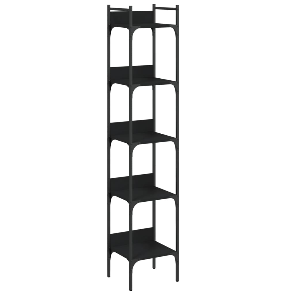vidaXL Bücherregal 5 Böden Schwarz 35x30x174 cm Holzwerkstoff