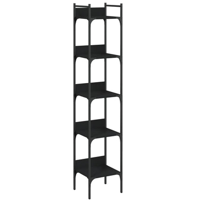 vidaXL Bücherregal 5 Böden Schwarz 35x30x174 cm Holzwerkstoff