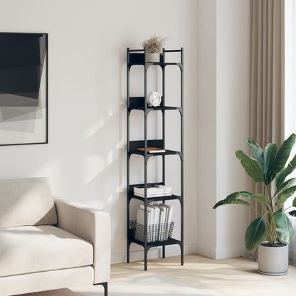 vidaXL Bücherregal 5 Böden Schwarz 35x30x174 cm Holzwerkstoff