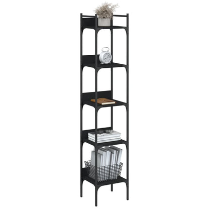 vidaXL Bücherregal 5 Böden Schwarz 35x30x174 cm Holzwerkstoff