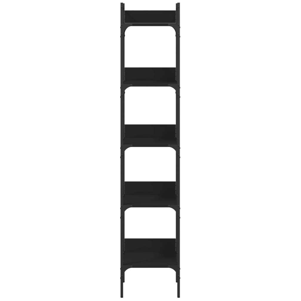 vidaXL Bücherregal 5 Böden Schwarz 35x30x174 cm Holzwerkstoff