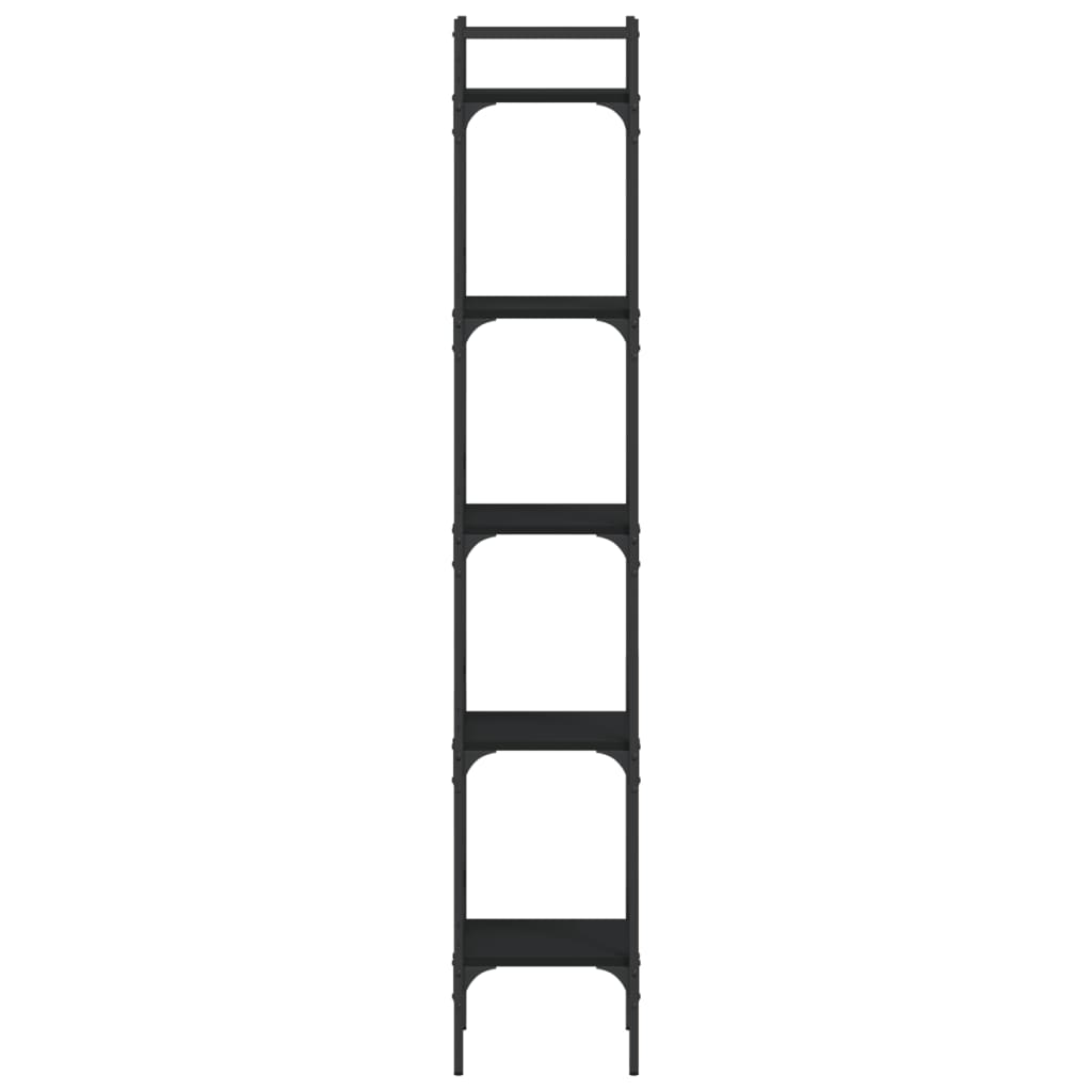 vidaXL Bücherregal 5 Böden Schwarz 35x30x174 cm Holzwerkstoff